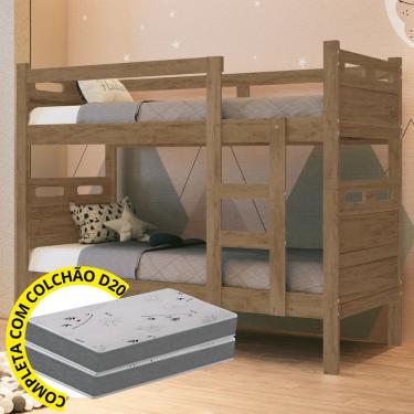 Imagem de Beliche Solteiro Barreto Lonçarcci Reforçada Grade Colchões D20 Bordado