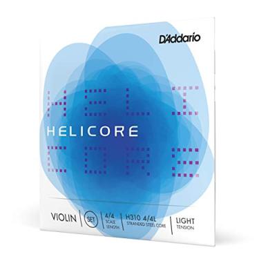 Imagem de D'Addario Conjunto de cordas de violino H310 Helicore, tensão leve em escala 4/4 com corda de aço E (1 conjunto) – núcleo de aço trançado para um tom claro e quente – versátil e durável – bolsa selada evita corrosão
