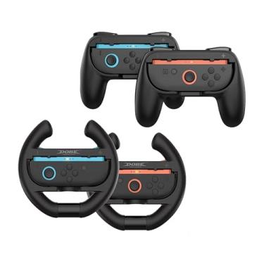 Imagem de Grips,steering wheel 4 in 1 for Nintendo Switch2 Joy-Con, Left and right handle grip, steering wheel Switch2 game Accessories Bundle for Switch2 Joy Cons Controller, 4 Pack (Black)