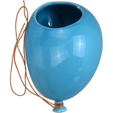 Imagem de VASO DE PAREDE DECORATIVO CACHEPÔ BALÃO HOME&CO CERÂMICA 11x15x20cm AZUL