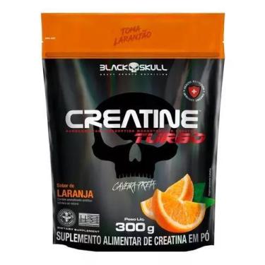 Imagem de Creatina Turbo Refil 300g Caveira Preta / Black Skull Sabor Laranja
