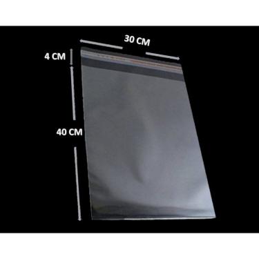 Imagem de Saco Adesivado Plástico Transparente Vabene 32x44+3cm 1.000 Unidades