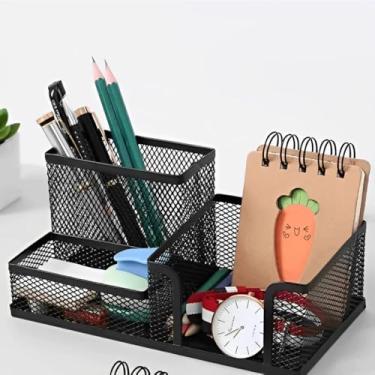 Imagem de Organizador de Mesa Metal Aramado Para Escritório 3 Divisões Porta Lapís Caneta Clips (3 Divisorio)