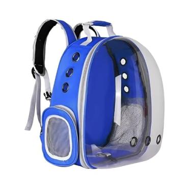 Imagem de Mochila de Transporte Para Gatos e Cães Bolsa Portátil Para Animais Pet Visão Panorâmica Com Ventilação Ideal Para Viagem (Azul Escuro) (Azul)
