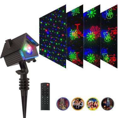 Imagem de Poeland Projetor De Natal Poeland, Luzes Laser Para Jardim Com 4 Temas E Padrões Múltiplos, Luz À Prova D'Água Ip65, Iluminação Decorativa Áreas Internas Externas Festa Aniversário