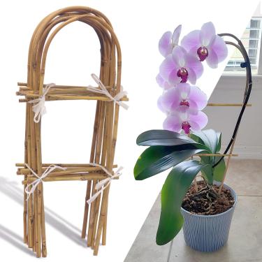 Imagem de Biotolot Pacote Com 10 Treliças De Bambu Em Formato U 60 Cm Para Plantas Trepadeiras, Tomates Naturais Jardim, Pepinos, Vegetais Vasos Ambientes Internos E Externos