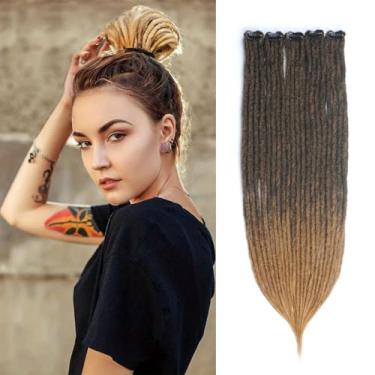 Imagem de POIDOWIS 5 Peças De Extensões Finas Dreadlock 24" Com Clipe, 0,24" Largura, 20 Fios Sintéticos Para Dreadlocks Clipe Mulheres (Mt1B/27, Retos)