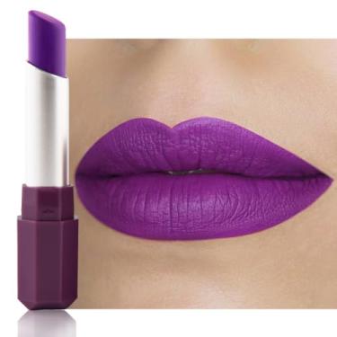 Imagem de HHLTOH Batom Metálico Fosco Violeta Vívido Para Mulheres, Lápis Labial E Bastão De Tinta Facial, Roxo Longa Duração À Prova D'Água, Fácil Aplicar, Brilho Cobertura Total, Maquiagem Festa Aniversário