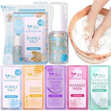 Imagem de nbc BeautiLab Conjunto De Escalda-Pés Para Pedicure - Kit Spa 6 Em 1 Atualizado, Banho, Pés Cansados, Secos E Rachados, Mau Odor Atletas, Suaviza Calosidades (Pérola)