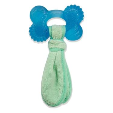 Imagem de Nylabone Freezer Bone Brinquedo de mastigar para filhotes, brinquedos de dentição calmante para filhotes, pano de borracha e felpudo, sabor manteiga de amendoim, pequeno - até 11 kg, 1 unidade