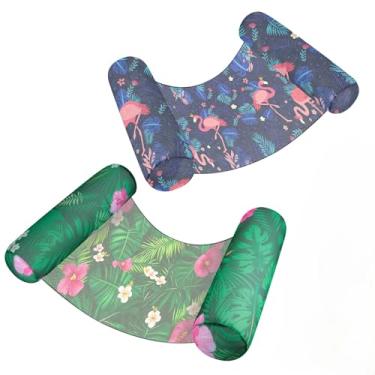 Imagem de Boias infláveis de piscina para adultos – pacote com 2 redes de água com malha de tecido macio, espreguiçadeira flutuante multiuso portátil, drifter e selim para piscina, lago, praia e diversão de