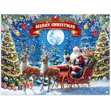 Imagem de YCUCUEI 2,4 x 1,8 m poliéster Feliz Natal pano de fundo polo norte inverno noite neve árvore de Natal bolas coloridas fundo fotografia de Natal decorações de festa de Natal banner foto