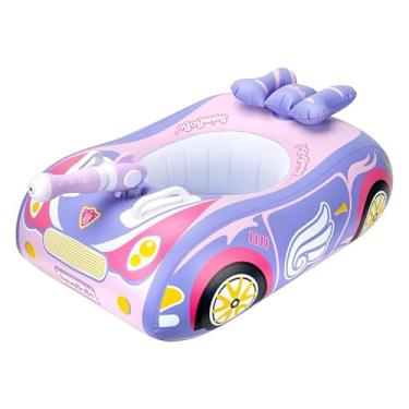 Imagem de Boia de piscina para carro infantil com pistola de água aleatória, boias infláveis para crianças, boia de piscina para bebês de PVC grosso, sem virar, assento flutuante para bebês, barco com alça para