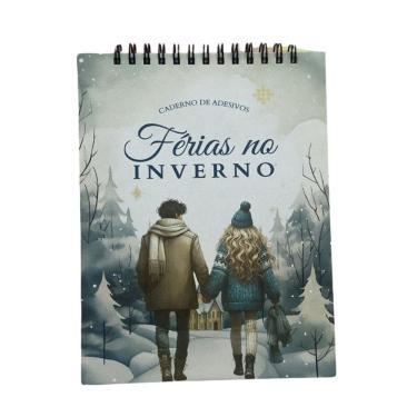 Imagem de Caderno de Adesivos Bloco Sticker Book Temática de Ferias no INVERNO