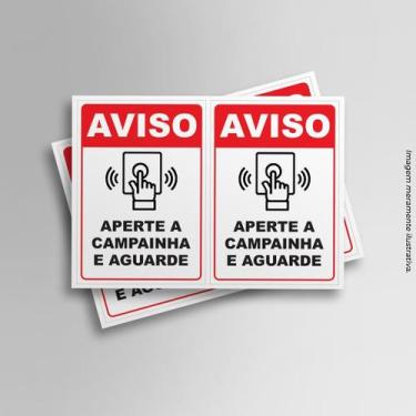Imagem de Kit 2 Adesivos Aperte a campainha e aguarde 14cmx20cm - PRESENTE-BRIND