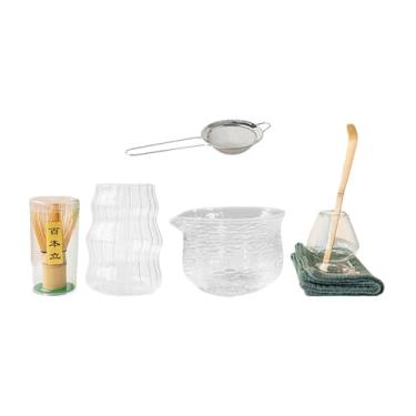 Imagem de Almencla 7x Conjunto de chá Matcha cerimonial japonês, acessórios para cerimônia com colher de chá, batedor de Matcha e tigela de suporte para iniciantes