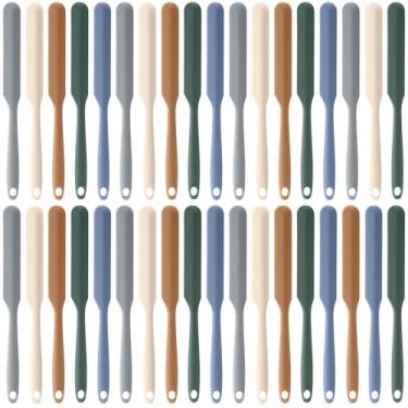 Imagem de Honeydak Conjunto de 36 mini espátulas de silicone, 21 cm, espátula de borracha, raspador, resistente ao calor, antiaderente, ferramentas de cozinha flexíveis para assar, cozinhar e misturar, pode ser