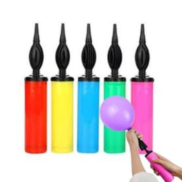 Imagem de Bombinha De Ar Manual Para Encher Bexiga Bola Infláveis Balão (Neon)