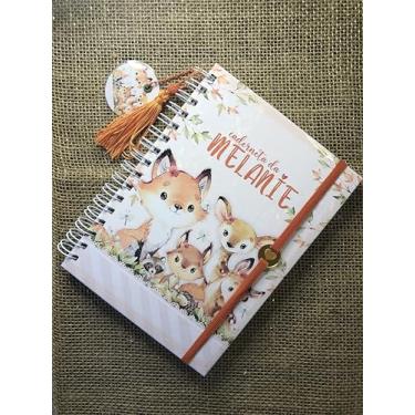 Imagem de Caderneta de Saúde Infantil Personalizada, Tema Animais da Floresta, Capa Holográfica, A5, com Chaveiro e Pingente