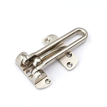 Imagem de TOGU TG-SDG001-SN Solid Thicken Security Door Guard,Gate Latches Swing Bar Door Guard,Burglar-Proof Padlock Door Clasp for Home,Apartment,Hotel,Motel,Dormitory,Satin Nickel