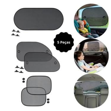 Imagem de Kit Tapa Sol Protetor Solar Infantil Dobrável Vidro Lateral/Traseiro P