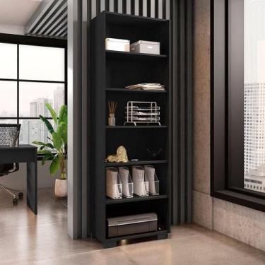 Imagem de Livreiro 5 Prateleiras Office Preto - MÓVEIS LEÃO