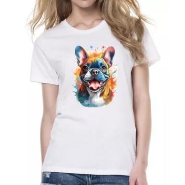 Imagem de Camiseta Baby Look Bulldog frances Watercolor Arte - Alearts, GG
