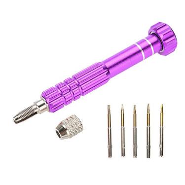 Imagem de Ferramenta de reparo de telefoniã profissional do kit de fenda Precision Conjunto com 5 bits intercambiáveis ​​para feita de aço de vanádio cromo em 5 cores (Roxo)