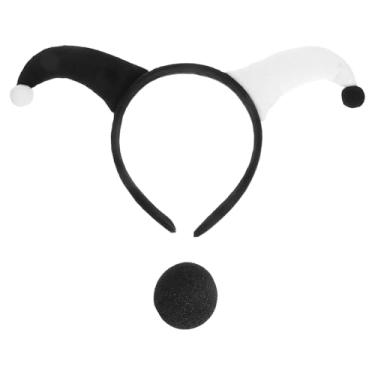 Imagem de ABOOFAN 1 Conjunto de Nariz e Faixa de Palhaço para Halloween: Faixas de Palhaço em Preto e Branco e Nariz de Espuma, Acessórios de para Festas, Carnavais, Cosplay, Adultos, Mulheres