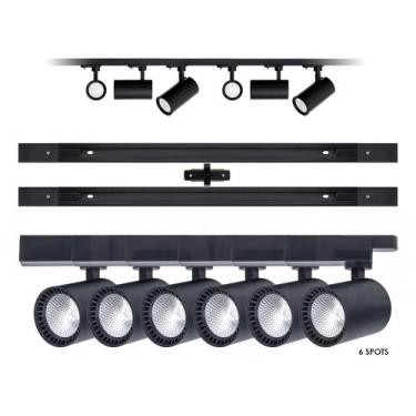 Imagem de Kit Trilho Eletrificado 2m+7 Spots Led 7w Preto Neutro 4000k - MELO