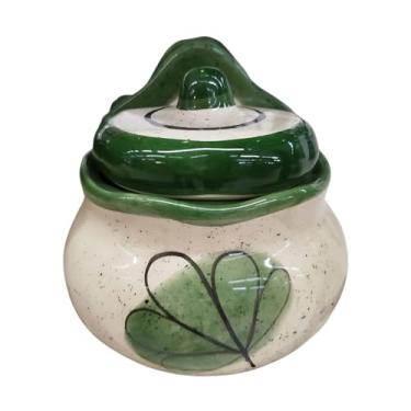 Imagem de Saleiro De Parede Em Cerâmica Artesanal Verde 400g