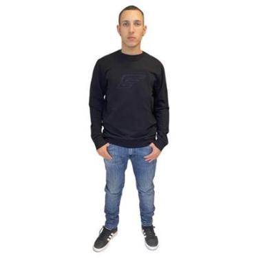 Imagem de Moletom Masculino Ellus Maxi Easa Careca Preto/Azul-Masculino