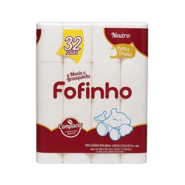 Imagem de Papel Higiênico Fofinho Folha Dupla 30 Mts Neutro 32 Rolos