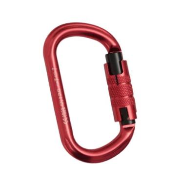 Imagem de YIJU Mosquetão Grampo Parafuso Trava Ganchos Fivela Portátil Versátil Parafuso Travamento em Forma de D Mosquetão Gancho para Escalada em Rede