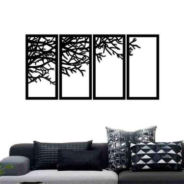 Imagem de Quadro Decorativo Galhos Secos 3mm Vazado - Mdf - Decoarts, Preto