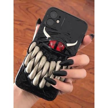 Imagem de Unitvbba Capa de telefone gótica 3D feita à mão com olho de monstro – Ajuste personalizado para todos os modelos de telefone – Exclusivo para fãs de terror, cosplay, amantes da estética escura (olhos