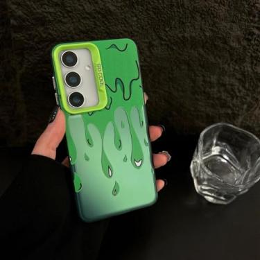 Imagem de MVVKKY para Samsung A56 Luxury Paint Graffiti Art Case Pc Revestimento Capa (para Samsung A56/Green ShuiDi)