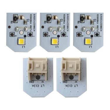 Imagem de BUTITNOW WR55X11132 5 peças de substituição de luz de geladeira LED para modelos GE DFE28JSKHSS GFD28GBLCTS GFD28GBLDTS GFD28GELCDS GFD28GELDDS GFD28GMLCES GFD28GMLDES GFD28GSLDSS, capa de plástico