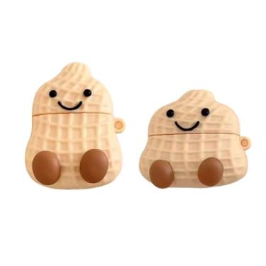 Imagem de Capa de fone de ouvido para AirPods 4, Happy Smiling Sitting Peanut, capa protetora à prova de choque para fones de ouvido