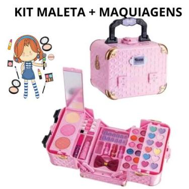 Imagem de Kit Maleta Com Maquiagem Infantil Completa Profissional - Fenzza