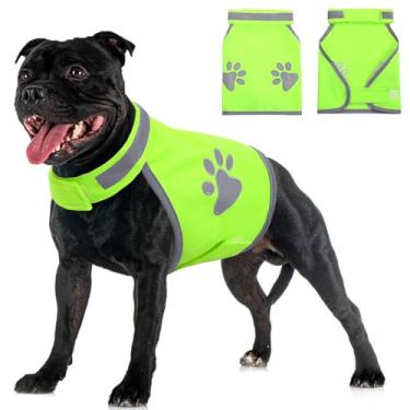 Imagem de SUNFURA Colete de segurança refletivo para cães, colete de alta visibilidade ajustável para caça de cães para atividade ao ar livre e caminhadas à noite, jaqueta respirável para animais de estimação para cães pequenos, médios e grandes (verde, P)