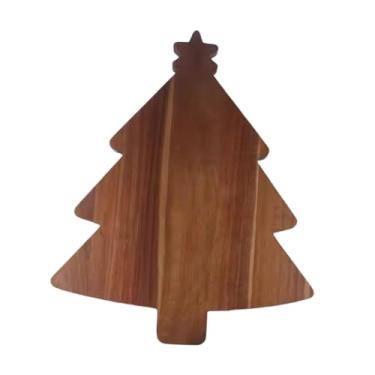 Imagem de Fenteer Tábua de corte de árvore de Natal, bandeja de frutas, tábua de queijos, bandeja de servir sushi de árvore de Natal para pão de queijo, carne, pizza e, Style a