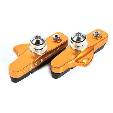 Imagem de Phefop Alumínio para As Pastilhas de Freio, Estilo de Gaveta, Condição Seca Molhada, Drenagem, para Bicicleta de Montanha (Ouro)