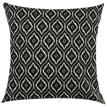 Imagem de Capa de Almofada Jacquard Geométrico Branco com Preto 45x45cm - Sua Ca