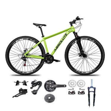 Imagem de Bicicleta Aro 29 Absolute Nero 5 Kit 2x9 Gta Sunrun Freio Disco K7 Pedivela 24-38d Garfo Com Trava Verde Tam.15