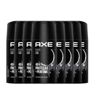 Imagem de Kit Desodorante Antitranspirante Aerosol Axe Black 150ml - 8 Unidades