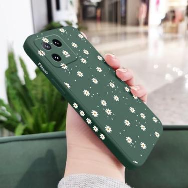 Imagem de Capa de celular com estampa de margaridas florais para Xiaomi 14 14T 13 13T 12 12X 12T 12S 11 11T 10 10T 9 9T Pro Lite, capa de silicone líquido, verde escuro, para Xiaomi 11 Lite