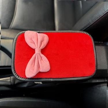 Imagem de MINGZAIQIPEI Almofada para console central de carro universal, laço macio à prova d'água capa de console central de carro protetor de caixa de assento de braço para a maioria dos veículos SUV caminhão