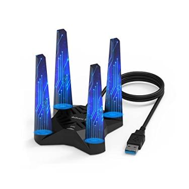 Imagem de WAVLINK Adaptador WiFi AC1900 USB 3.0 p/PC e laptop, banda dupla 2.4GHz/5GHz, 4 antenas, MU-MIMO, magnético, ideal p/jogos. Suporte Win 10/8.1/8/7/XP, Mac OS 10.11 ou superior.