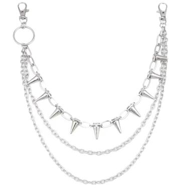 Imagem de Corrente de calça punk com bolso em camadas, joias, hip hop, liga gótica, acessórios de rebite pesado para mulheres e homens